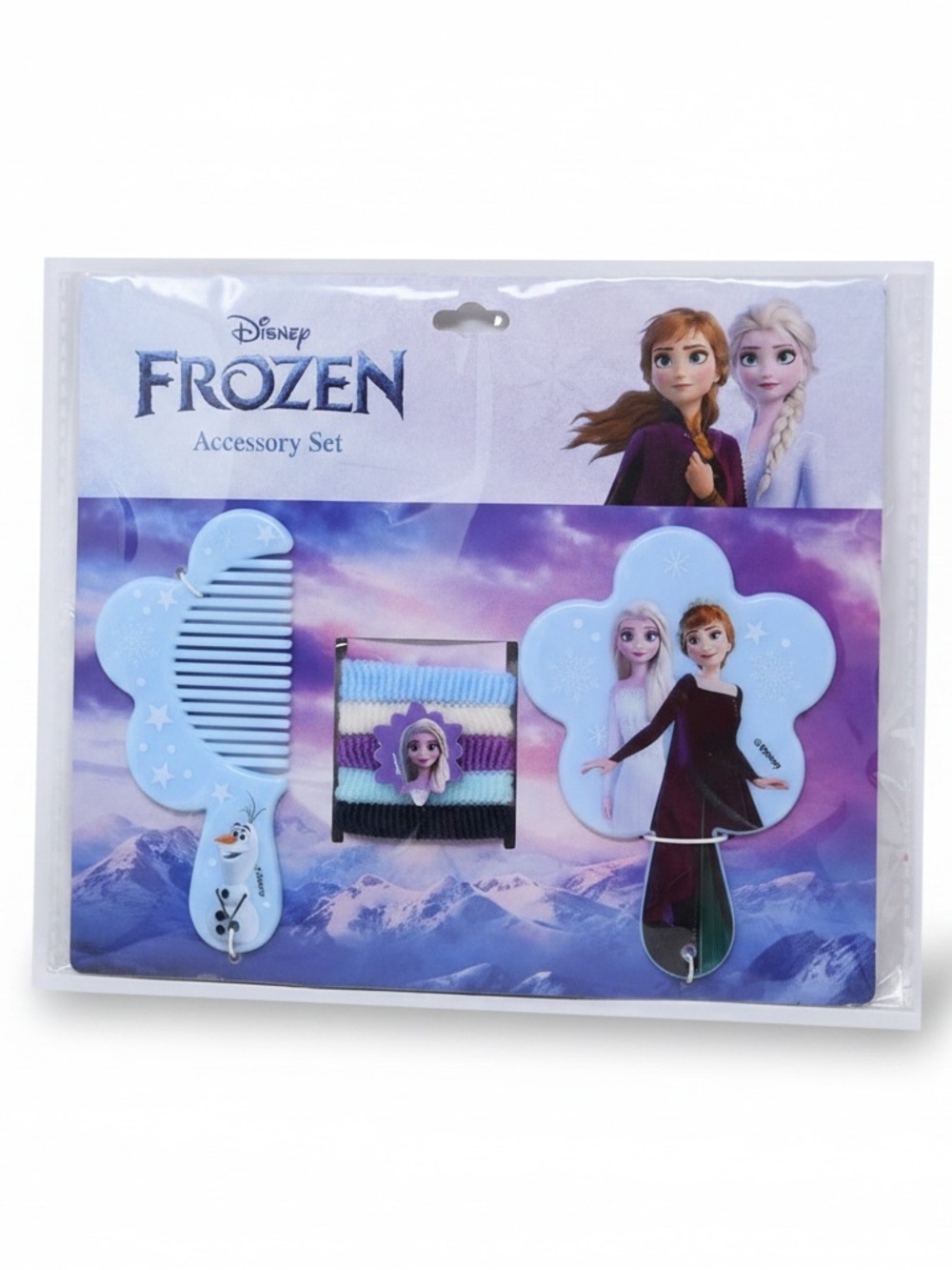 New Disney Licensed‎ Frozen Hair Comb, Mirror & Hair Accessory Set Elsa Gift Set